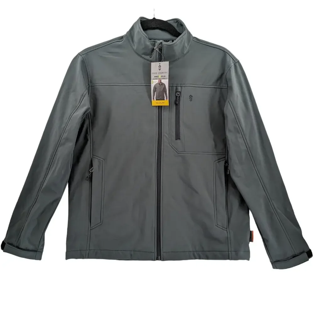 Free Country Freecycle Full Zipper Jacket M 38 40 Gray‎ Pewter Super Softshell
